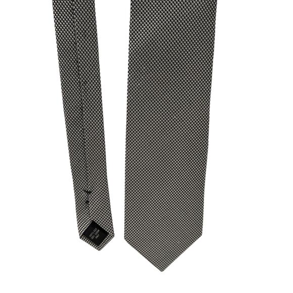 Pierre Cardin Tie Mens 58x3.75 Geometric‎ Striped Silk Silver Gray Black Classic - Picture 1 of 6